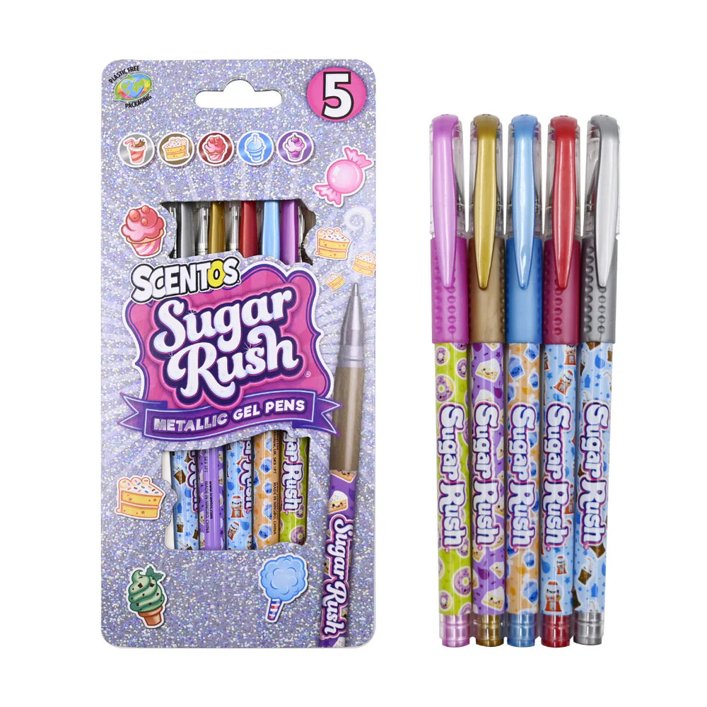 SUGAR RUSH 5 METALLIC GEL PENS (PACK OF 12)