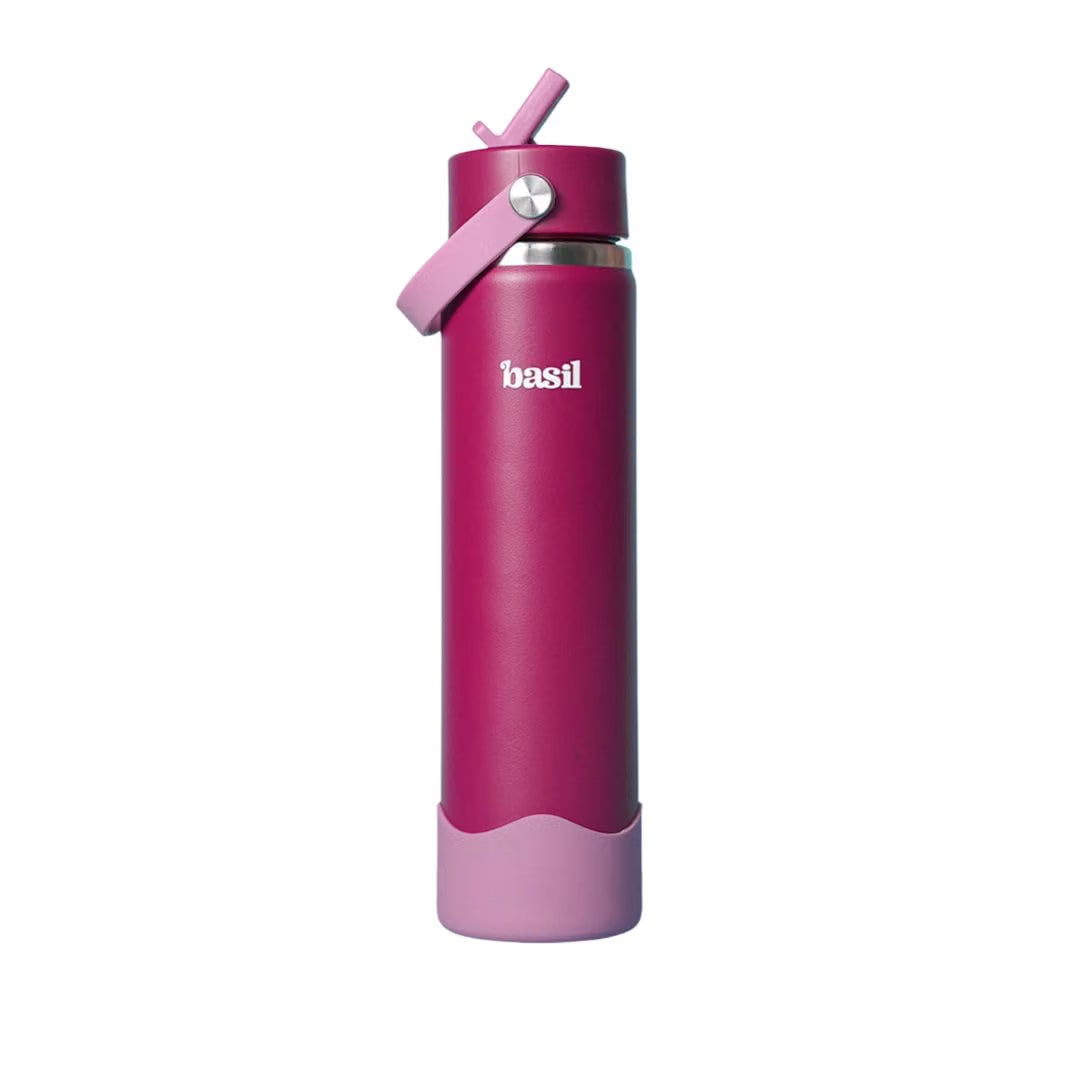 Basil HydraFizz 800ml Insulated Stainless Steel Sipper Bottle – Leakproof Carry Handle