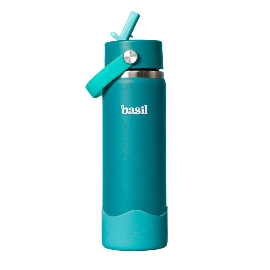 Basil HydraRush 600ml Insulated Stainless Steel Bottle – Kids Wide-Mouth Water Bottle