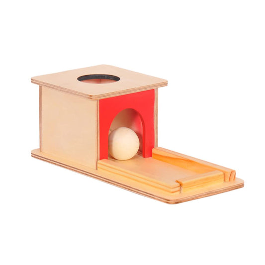 Wooden Object Permanence Box Drop Ball Toy