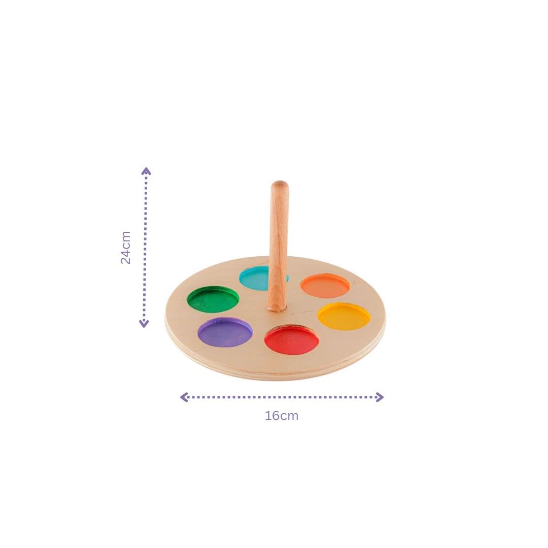 B4BRAIN Wooden Ring Stacker for Babies 1-2 Years for Brain Development Designed by Experts