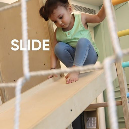 Curious Cub Jungle Gym for Kids Indoor, 7-in-1 Swing Slide & Climb