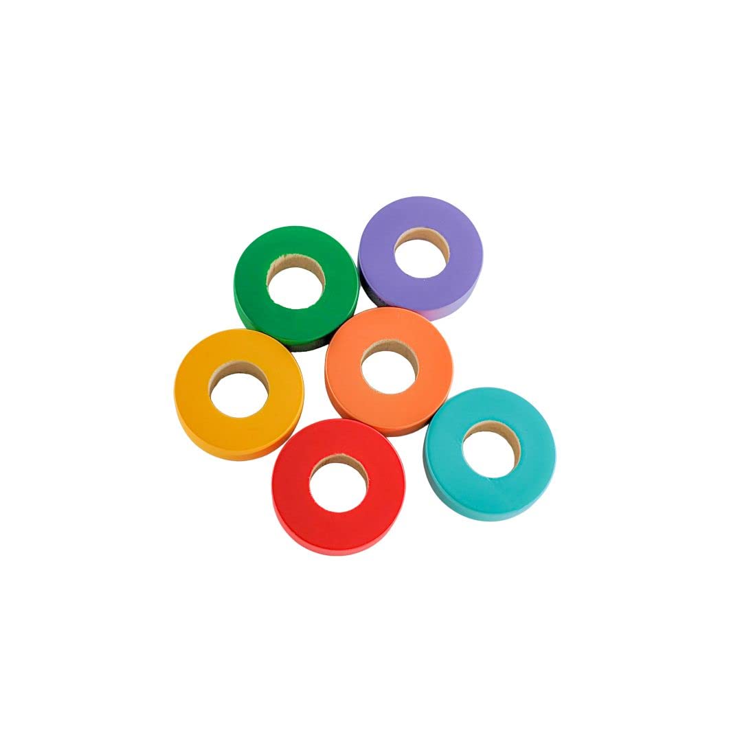 B4BRAIN Wooden Ring Stacker for Babies 1-2 Years for Brain Development Designed by Experts
