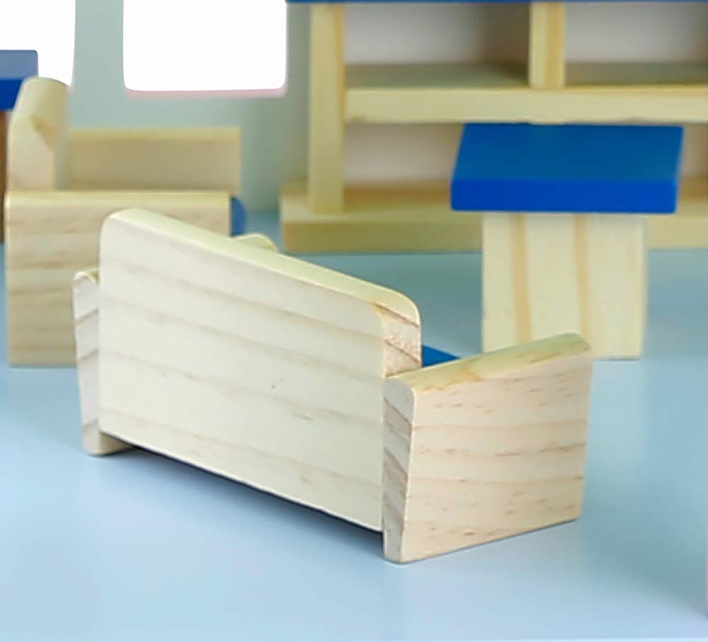 Big Size Wooden Doll House with Complete Furniture Set – 2-Storey Open Play Mansion for Kids
