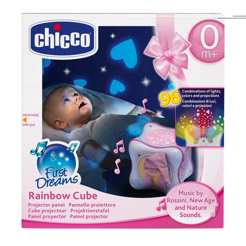 Chicco First Dreams Rainbow Cube Projector with Music & Plush Toy for Newborn Baby