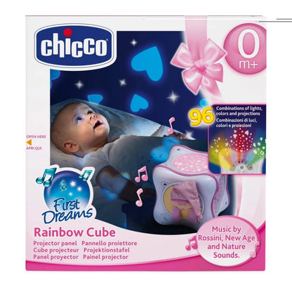 Chicco First Dreams Rainbow Cube Projector with Music & Plush Toy for Newborn Baby