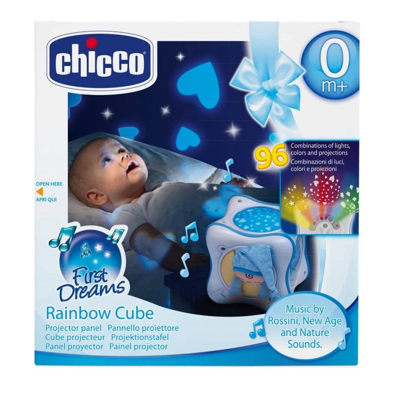 Chicco First Dreams Rainbow Cube Projector with Music & Plush Toy for Newborn Baby
