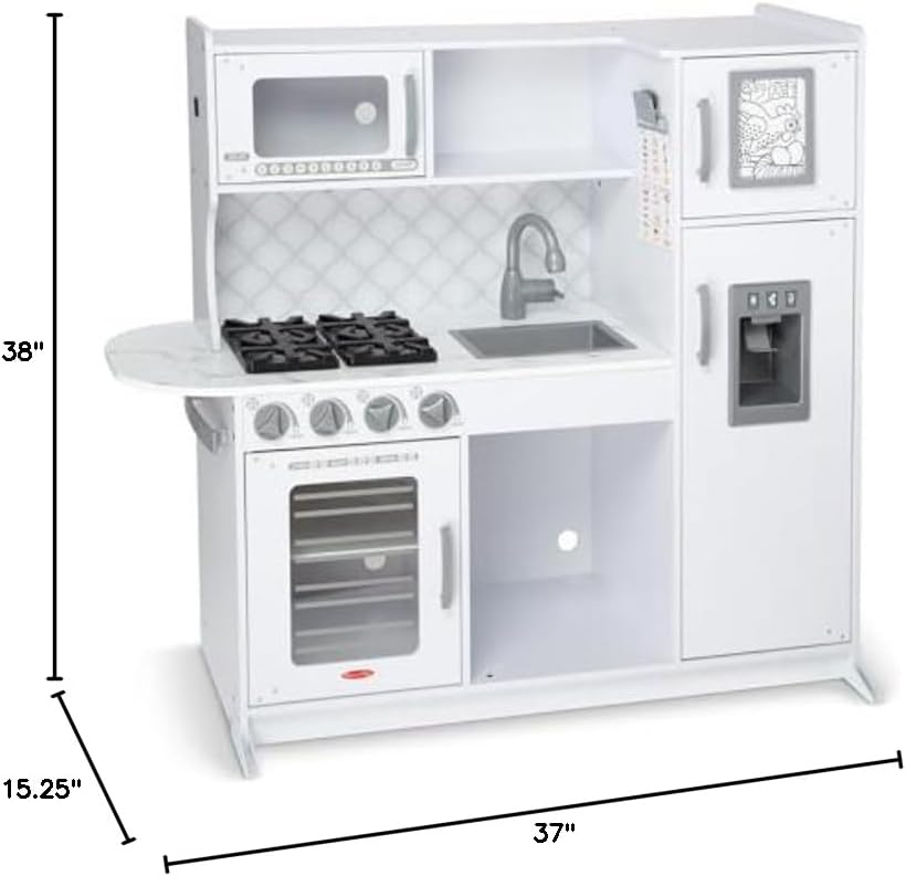 Melissa & Doug Wooden Chef’s Pretend Play Toy Kitchen With “Ice” Cube Dispenser