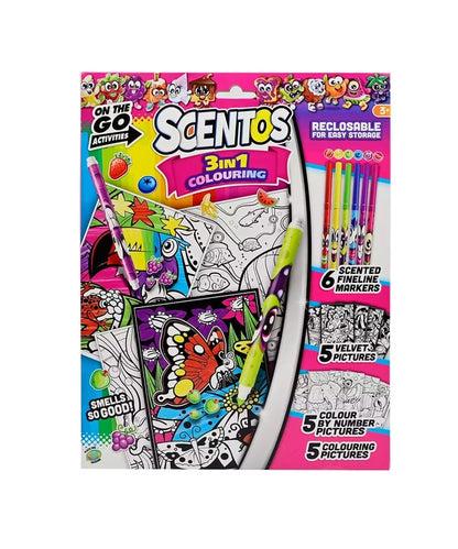 SCENTOS ON THE GO 3 IN 1 COLOURING (PACK OF 12)