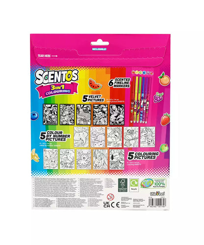 SCENTOS ON THE GO 3 IN 1 COLOURING (PACK OF 12)