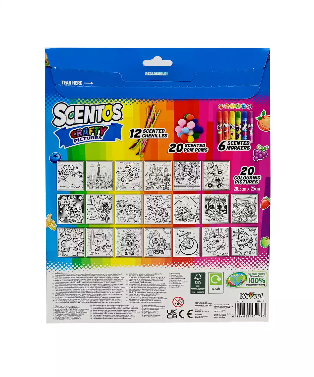Scentos On The Go Crafty Pictures Activity Set (PACK OF 12)
