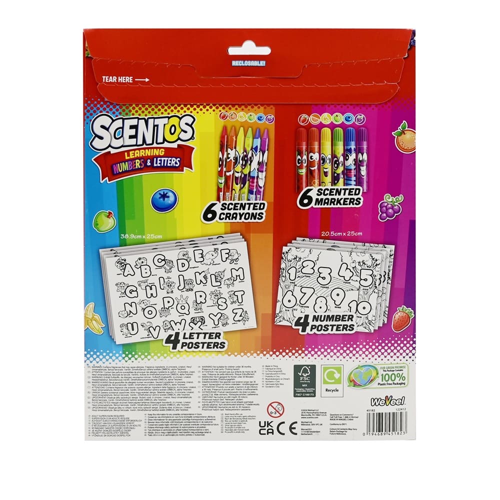 Scentos On The Go Learning Numbers & Letters (PACK OF 12)