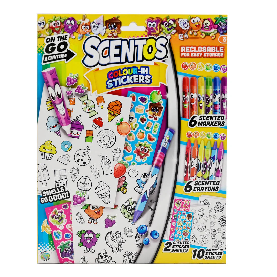 Scentos On The Go Colour In Stickers (PACK OF 12)