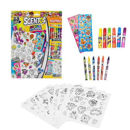 Scentos On The Go Colour In Stickers (PACK OF 12)