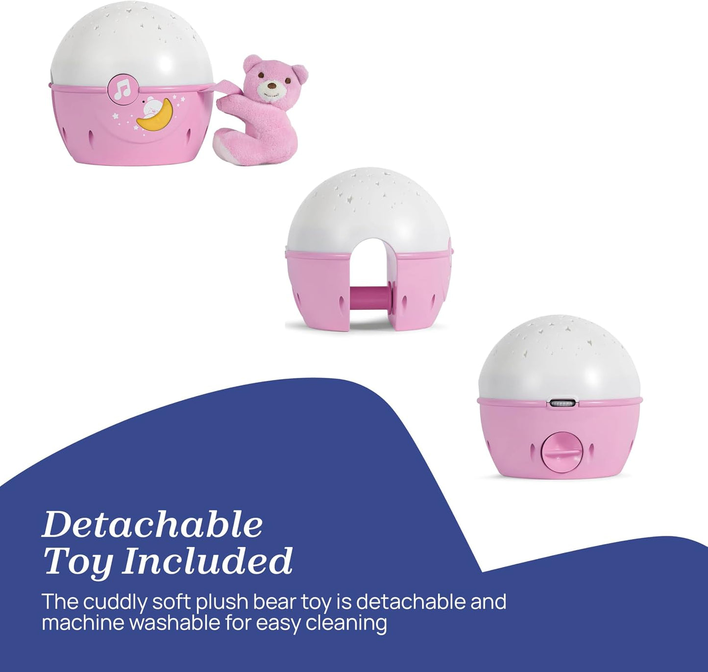 Chicco First Dreams Next2Stars Cot Projector with Music & Plush Toy for Newborn Baby