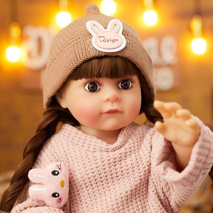 Toys Uncle Reborn Baby Doll Girl 22 Inch Soft Lifelike Girl Doll, Silicone Realistic Baby Doll EMILY