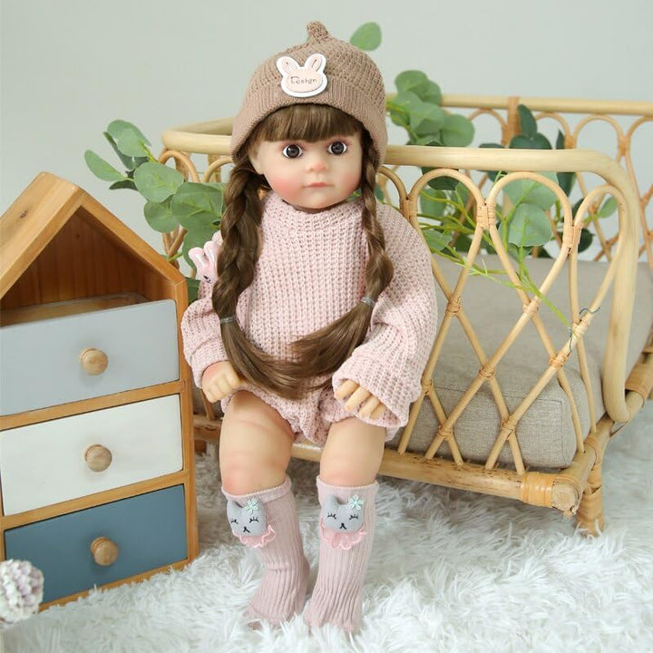 Toys Uncle Reborn Baby Doll Girl 22 Inch Soft Lifelike Girl Doll, Silicone Realistic Baby Doll EMILY