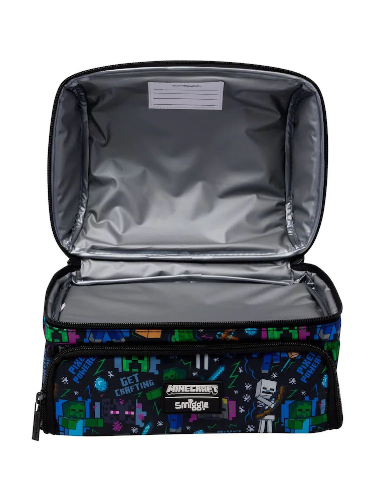 Smiggle Premium kids double-decker lunch bag  - MINECRAFT BLACK