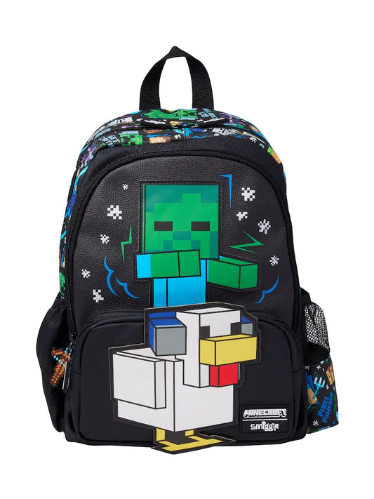 Smiggle Junior 14 inch Backpack for Kids - MINECRAFT BLACK