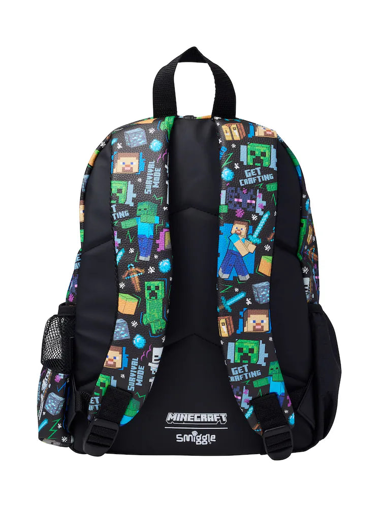 Smiggle Junior 14 inch Backpack for Kids - MINECRAFT BLACK