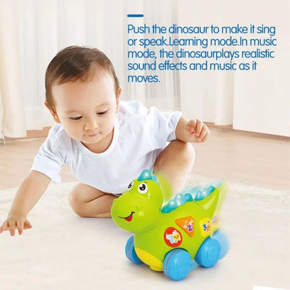 Hola Learning Dino Push Along Musical Dinosaur Toy with Lights | 12M+