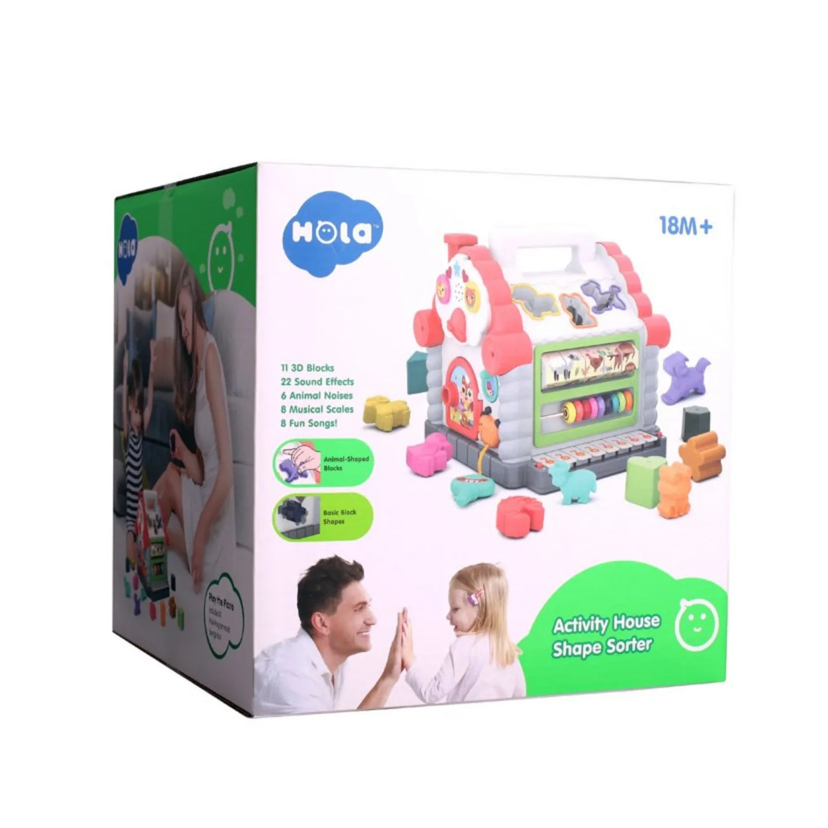 Hola Activity House Shape Sorter with Piano, Music & 11 Blocks | 18M+