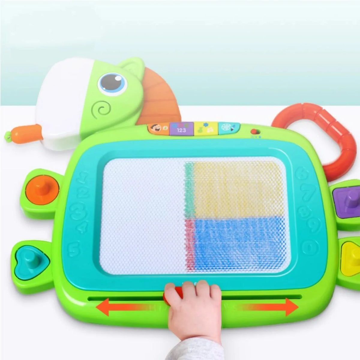 Hola Magnetic Drawing Board with Lights, Music & Shape Stampers | Kids 2 Years+