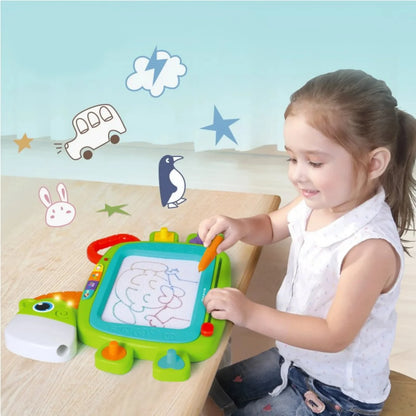 Hola Magnetic Drawing Board with Lights, Music & Shape Stampers | Kids 2 Years+