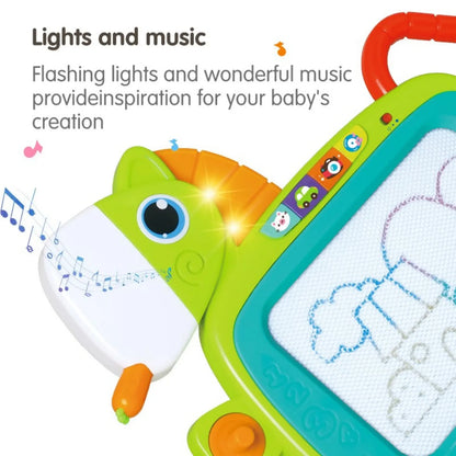 Hola Magnetic Drawing Board with Lights, Music & Shape Stampers | Kids 2 Years+