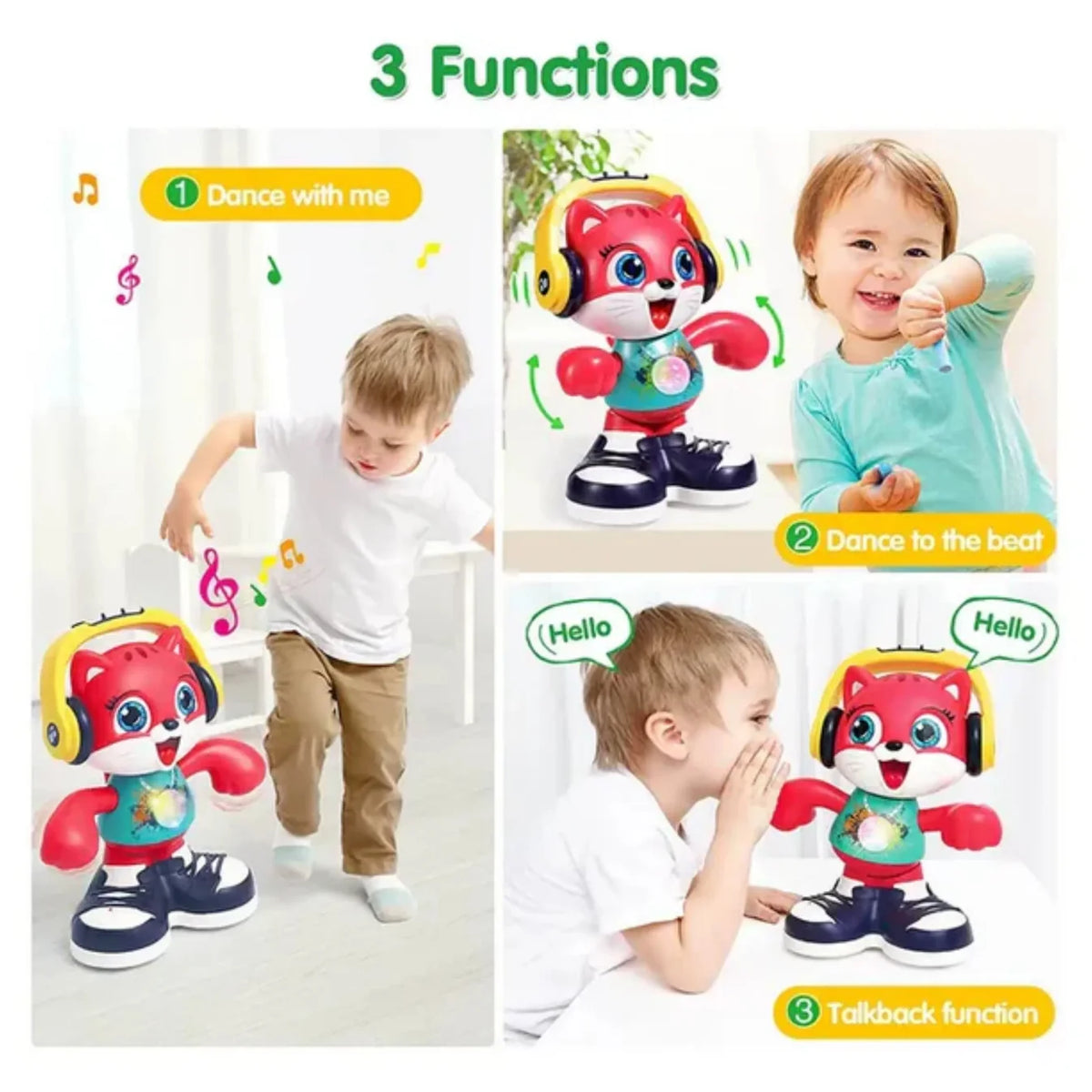 Hola Dancing Cat Musical Toy with Lights, Talkback & Dance Moves for Toddlers 18M+