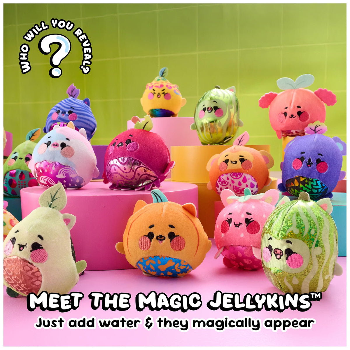 Magic Jellykins Water-Reveal Surprise Plush Jar – Squishy Sensory Collectible, Series 1 (1 of 20 Styles)