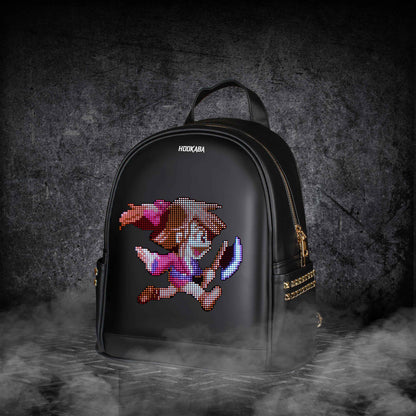 Hookaba DazzRoll Women's LED Backpack – App-Controlled 64x64 Pixel Display, 14L Studded Mini Backpack, IPX5 Water Resistant
