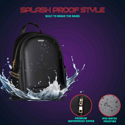 Hookaba DazzRoll Women's LED Backpack – App-Controlled 64x64 Pixel Display, 14L Studded Mini Backpack, IPX5 Water Resistant