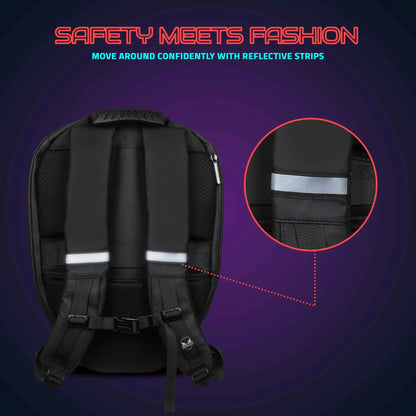 Hookaba Eye Rover LED Backpack – App-Controlled Programmable Pixel Eyes, 31L Expandable Hard Shell, IPX5 Water Resistant, Fits 15" Laptop
