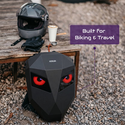 Hookaba Eye Rover LED Backpack – App-Controlled Programmable Pixel Eyes, 31L Expandable Hard Shell, IPX5 Water Resistant, Fits 15" Laptop