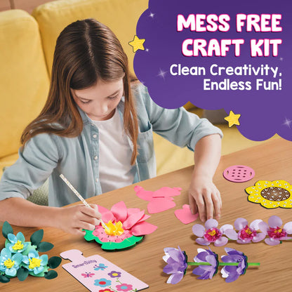 POKE 'N' CREATE - Flower Making Kit | 4-8 years | DIY CRAFT KIT(PACK OF 6)