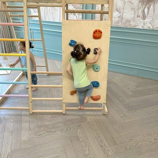 Curious Cub Jungle Gym for Kids Indoor, 7-in-1 Swing Slide & Climb