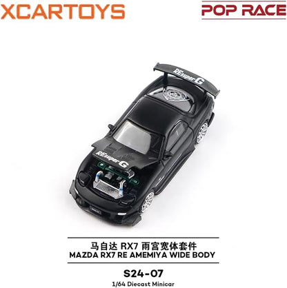 POP RACE 1:64 RX7 RE AMEMIYA WIDE BODY Metal Diecast Model Car S24-07