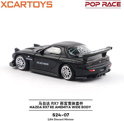 POP RACE 1:64 RX7 RE AMEMIYA WIDE BODY Metal Diecast Model Car S24-07