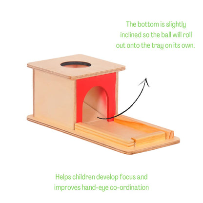 Wooden Object Permanence Box Drop Ball Toy