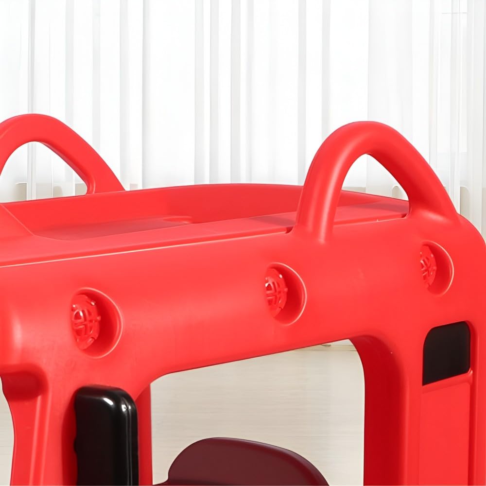 Yaya London Bus Roof Car, Ride-on Toy with Interactive Steering Wheel, EVA Foam Wheels, Storage Compartment, 360° Rotating Front Wheel, Double Opening Doors, Indoor Outdoor Use