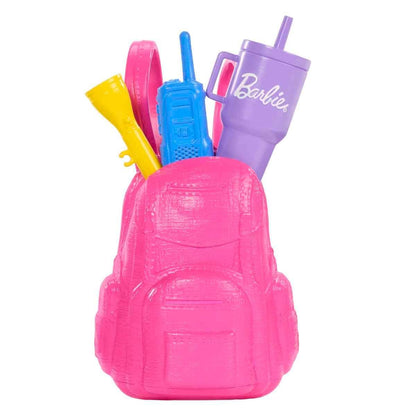 Barbie “Malibu” Outdoor Adventures Fashion Doll Wearing Adventure Outfit, with 10+ Camping-Themed Accessories Including Pet Puppy JJV59