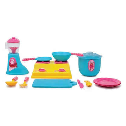 Giggles - Kitchen Set Deluxe, 19 Piece Colourful Pretend and Play Cooking Set (PACK OF 6)