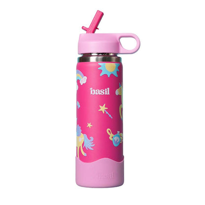 Basil HydraRush 600ml Insulated Stainless Steel Bottle – Kids School Water Bottle