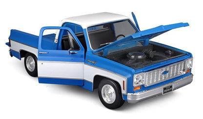 Maisto-1/18 Chevrolet C10 Cheyenne Super 1974 (Blue)