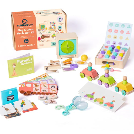 Curious Cub Montessori Learning Wooden Baby Toys | Box 14: 2.9+ Yrs | Problem Solving, Measuring Skill Children Toys | Montessori Toys for 2+ Year Old | Fine Motor & Memory Skills | Baby Gift Set