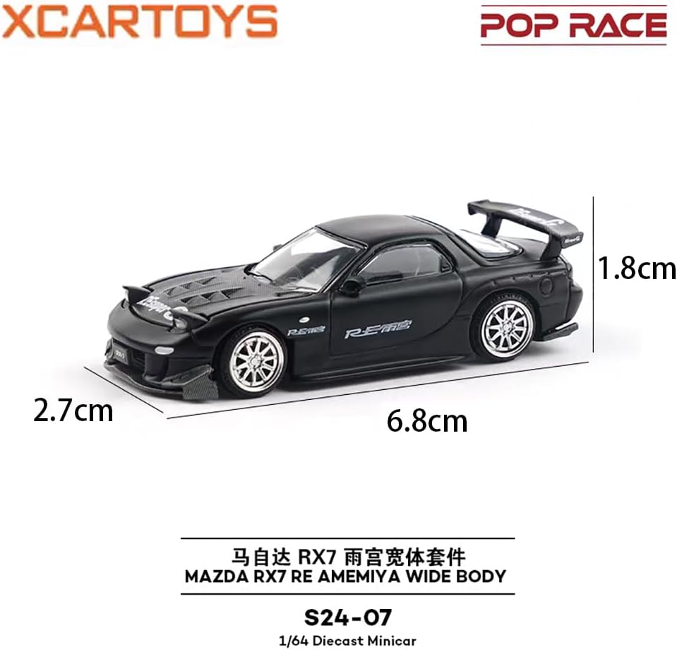 POP RACE 1:64 RX7 RE AMEMIYA WIDE BODY Metal Diecast Model Car S24-07