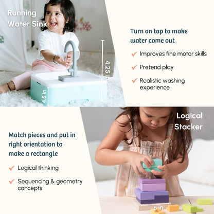 Curious Cub Montessori Learning Wooden Baby Toys | Box 12: 2.3 Yrs+| Montessori Toys for 2+ Year Old | Wooden Puzzles & Baby Toys for 2 Years|Develops Logical Thinking & Visual Skills|Christmas Gift