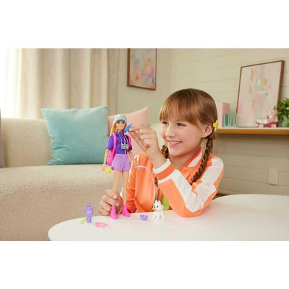 Barbie “Malibu” Outdoor Adventures Fashion Doll Wearing Adventure Outfit, with 10+ Camping-Themed Accessories Including Pet Puppy JJV59