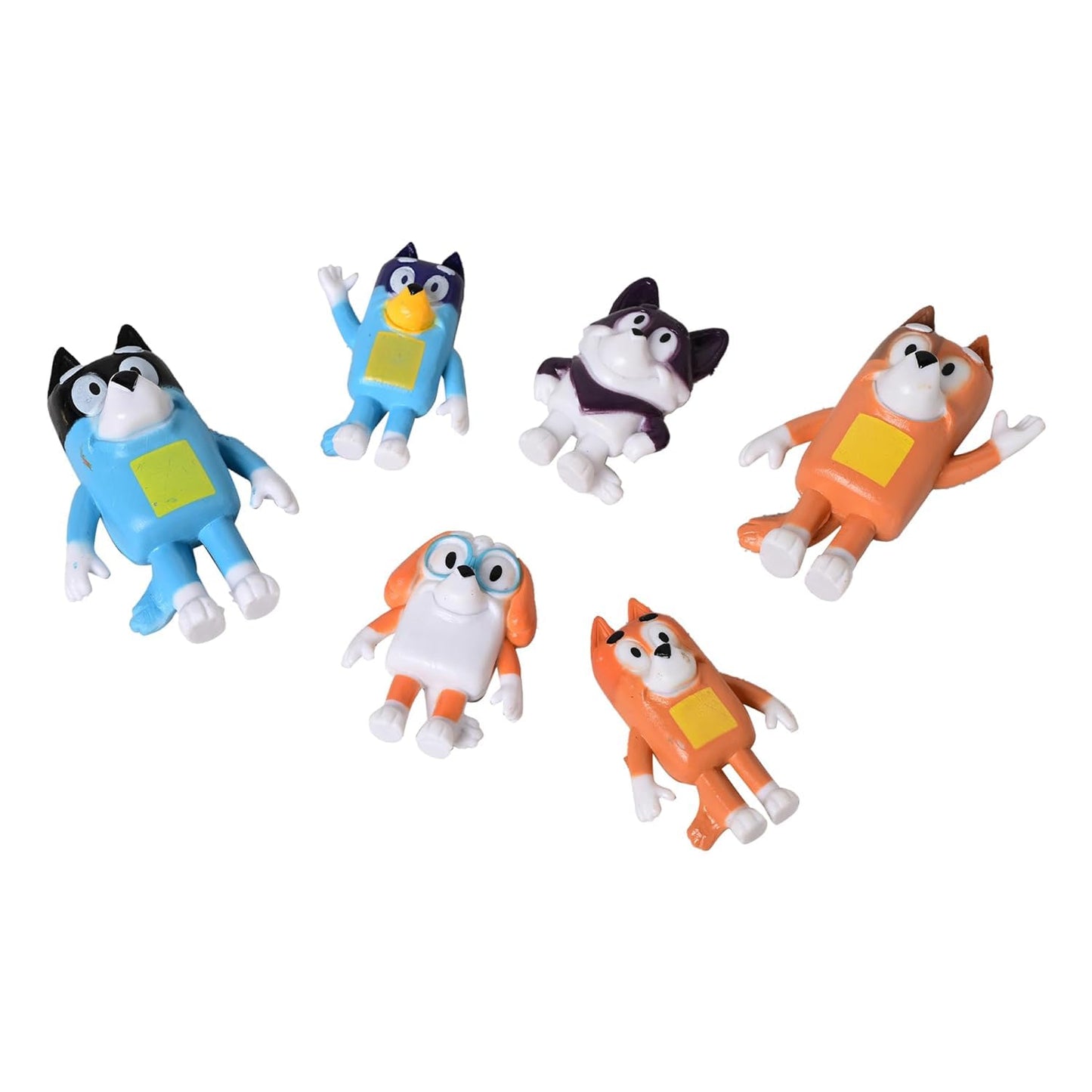 Royaldeals Bluey Family Figurines 6-Pack Set Including Bluey Bingo Chilli and Bandit - Genuine Licensed Toys